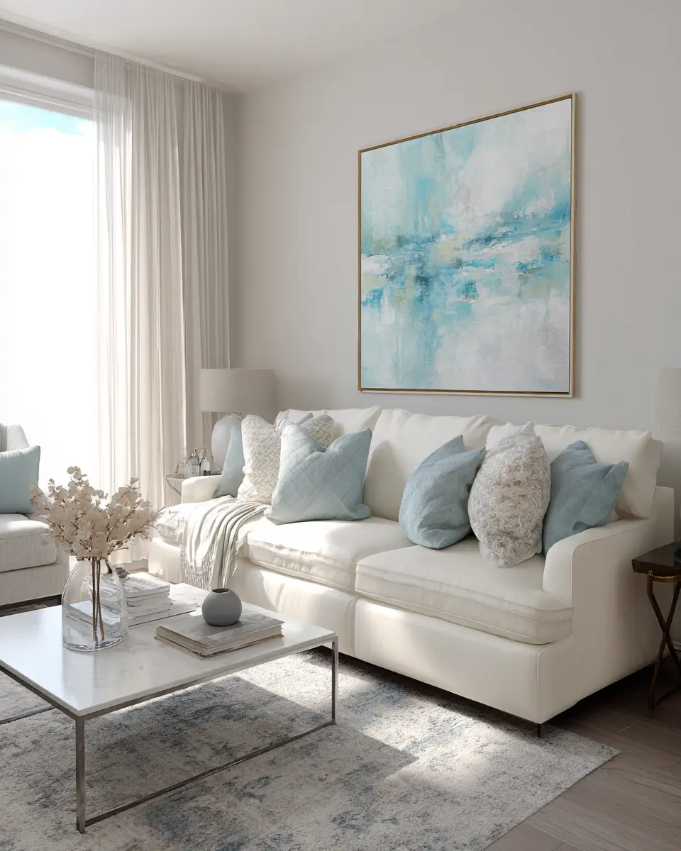 White Modern Living Room Decor Ideas