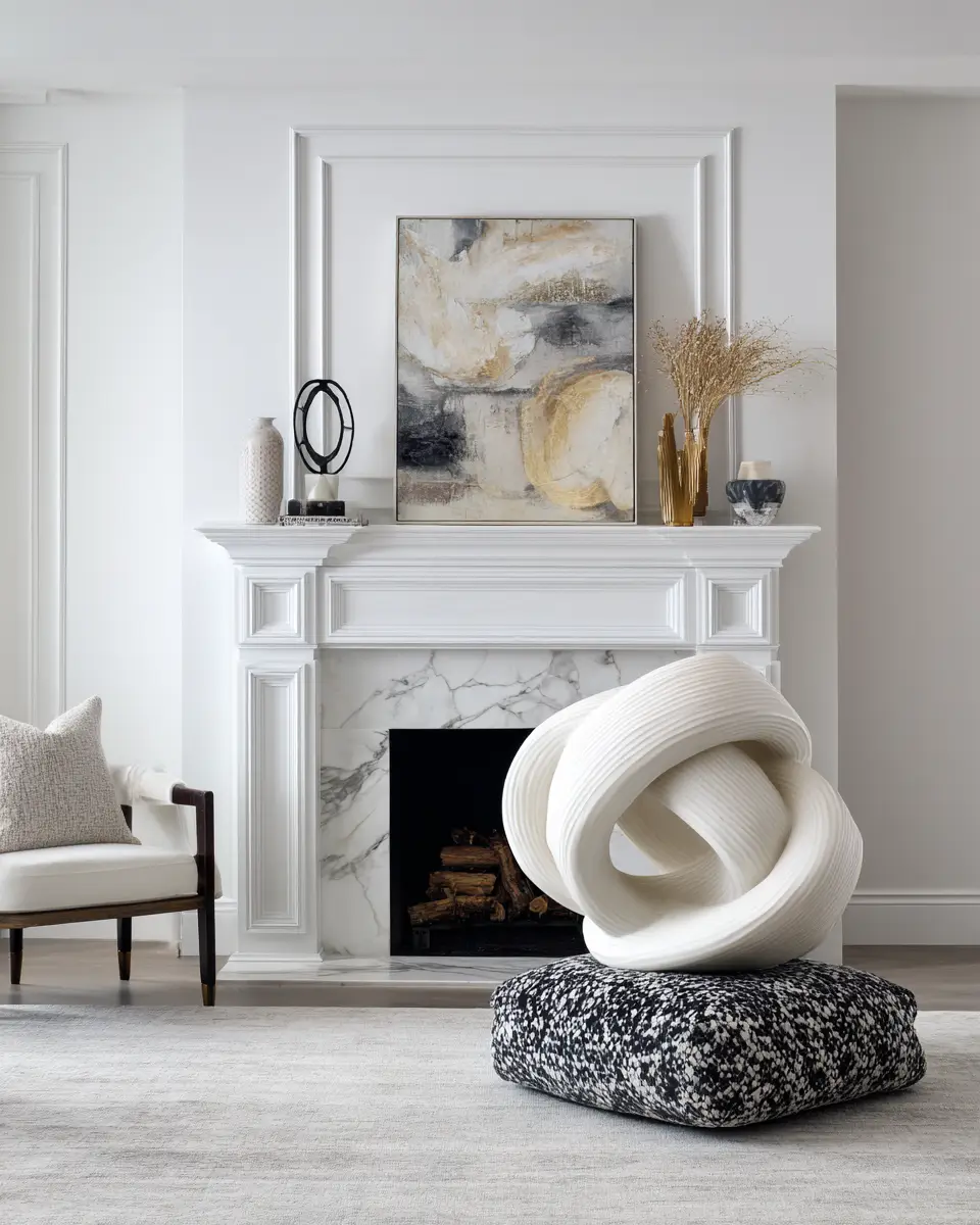 White Modern Living Room Decor Ideas