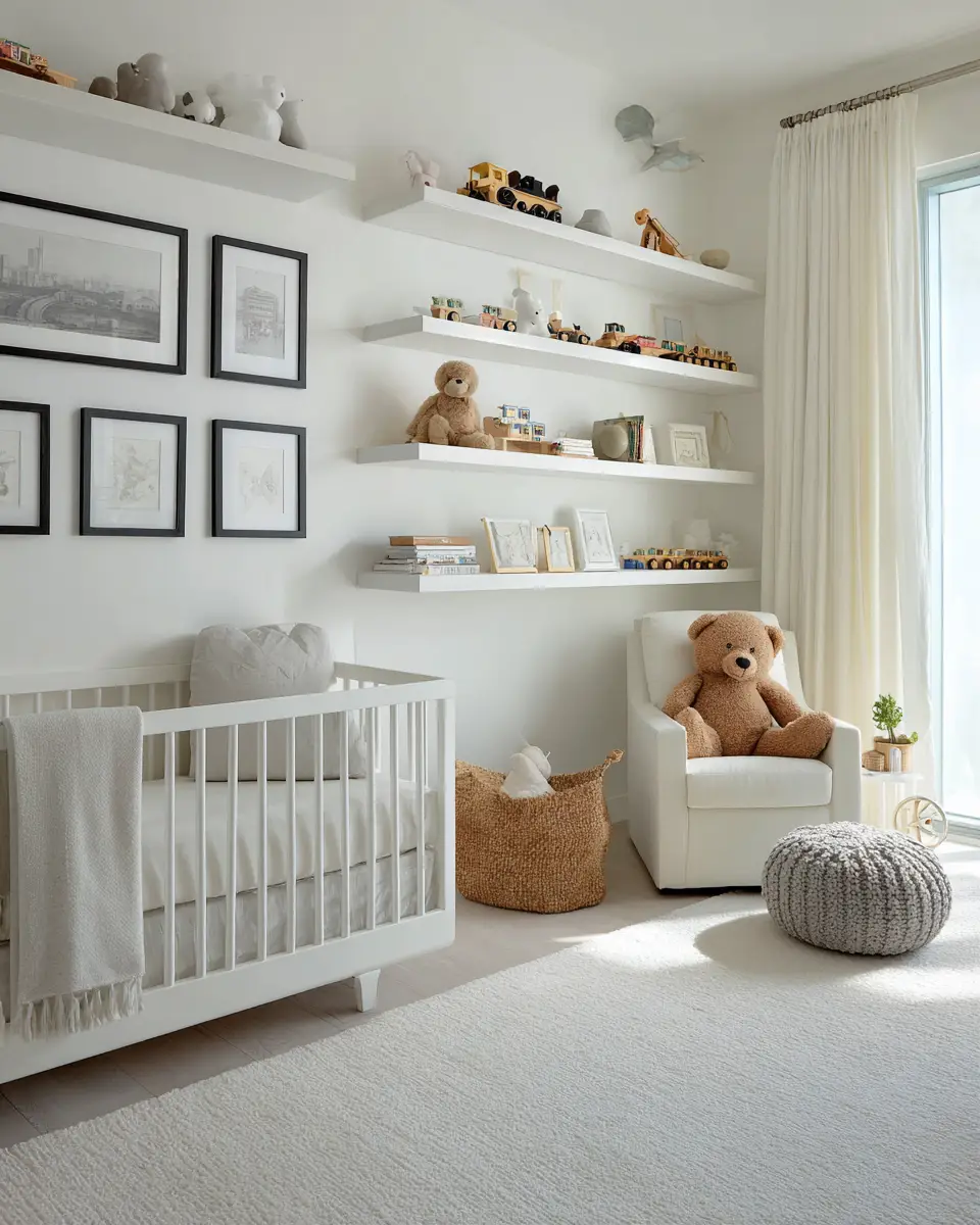 White Modern Nursery Decor Ideas - Featured