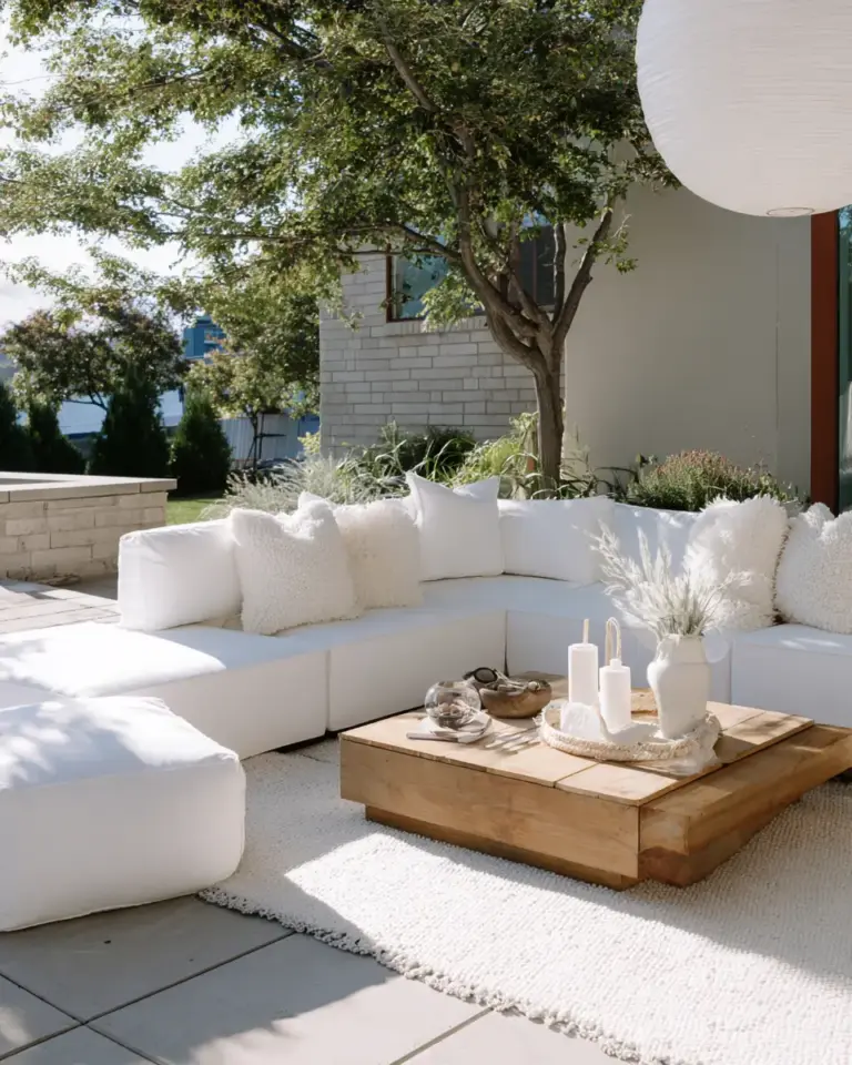 White Modern Patio Decor Ideas - Featured