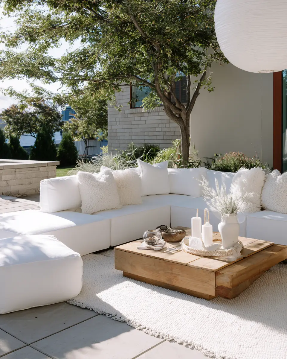 White Modern Patio Decor Ideas - Featured