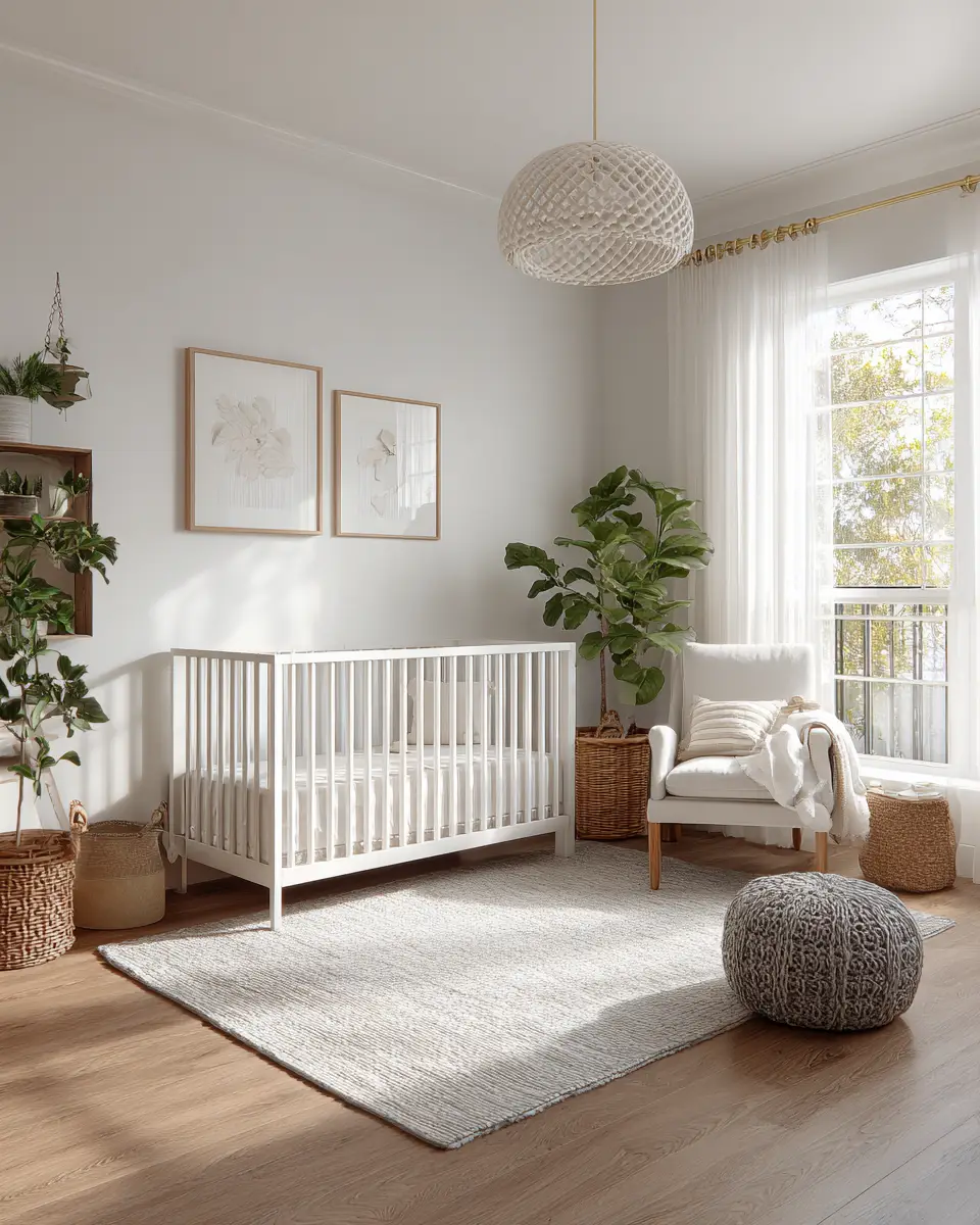 White Organic Modern Nursery Decor Ideas
