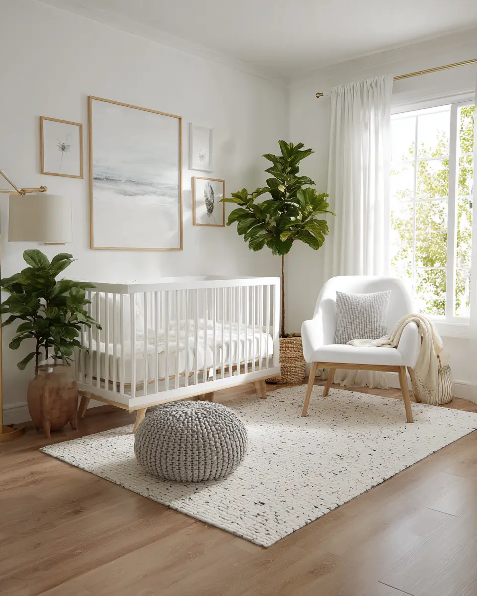 White Organic Modern Nursery Decor Ideas