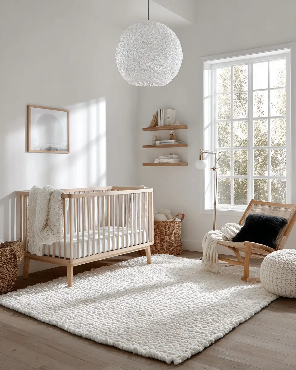 White Organic Modern Nursery Decor Ideas