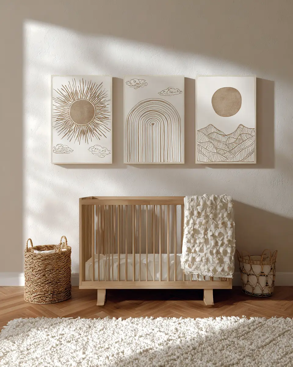 White Organic Modern Nursery Decor Ideas