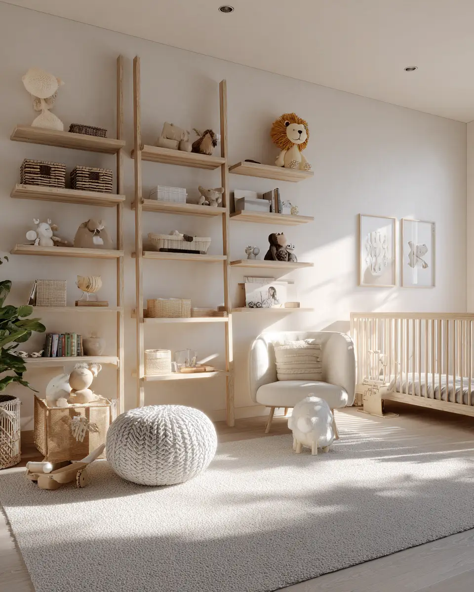 White Organic Modern Nursery Decor Ideas