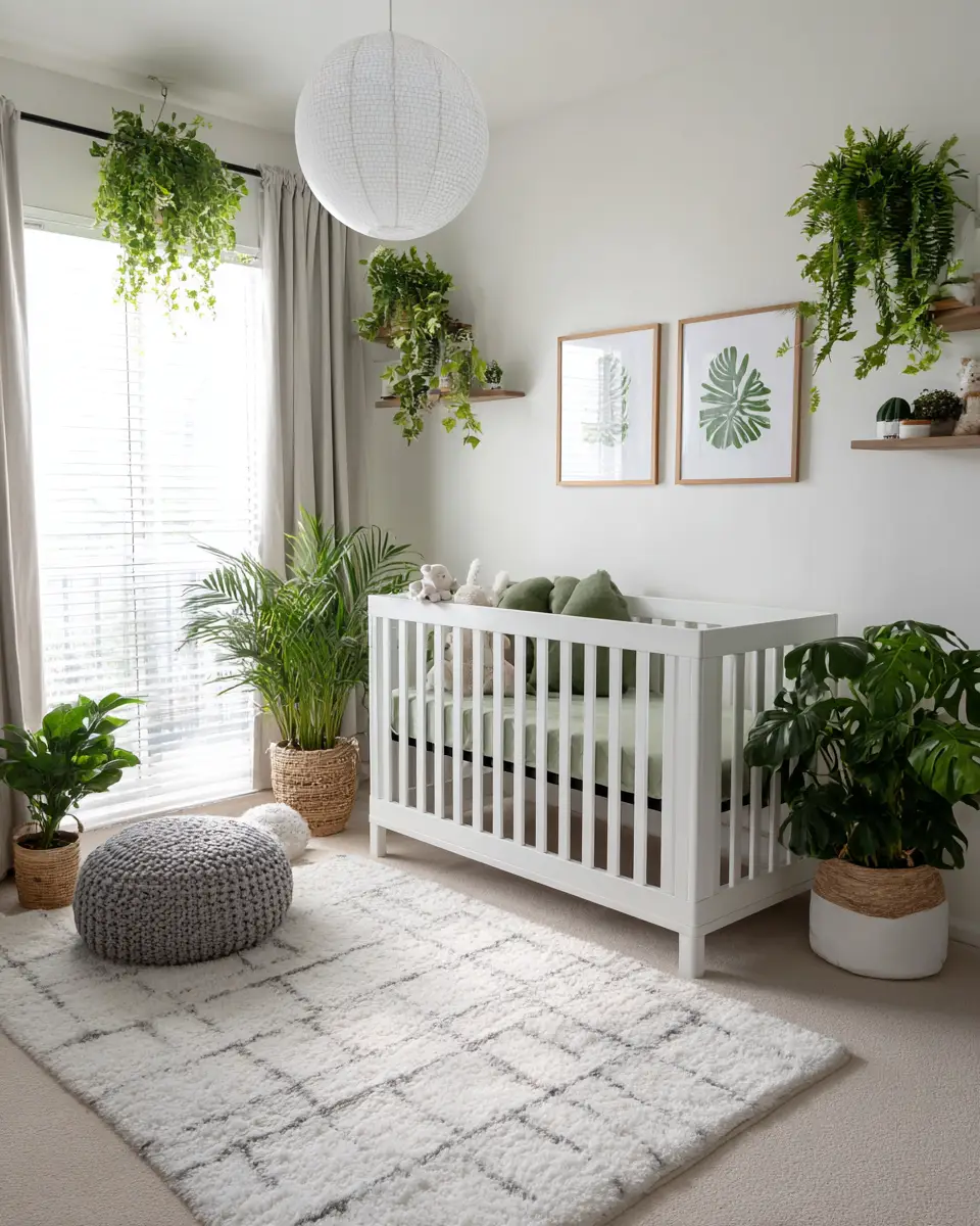 White Organic Modern Nursery Decor Ideas