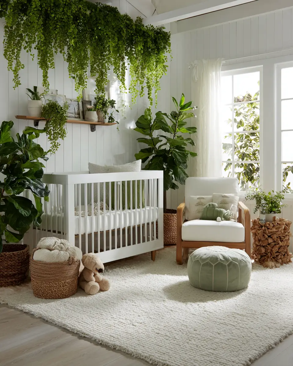 White Organic Modern Nursery Decor Ideas