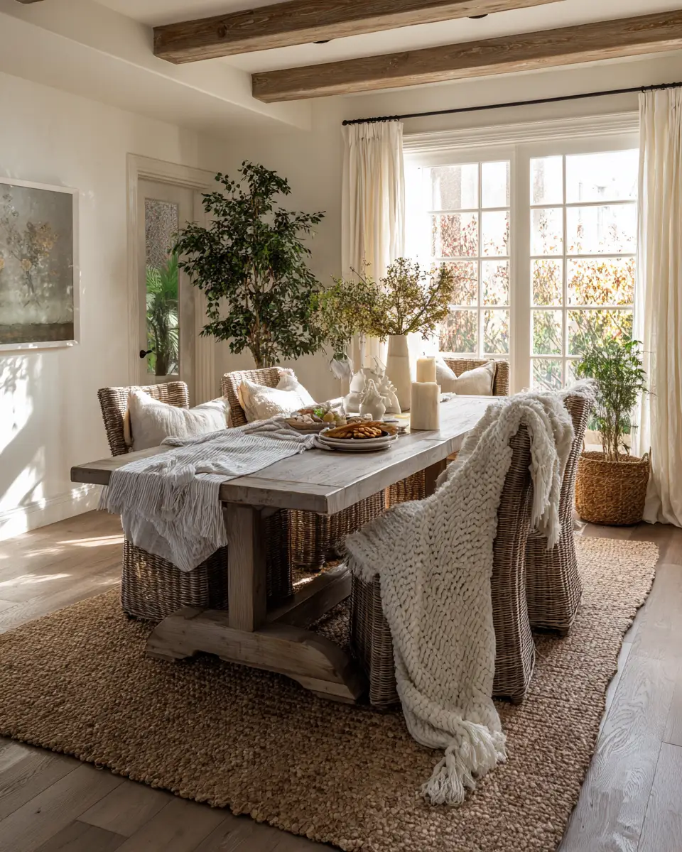 White Rustic Dining Room Decor Ideas - Featured