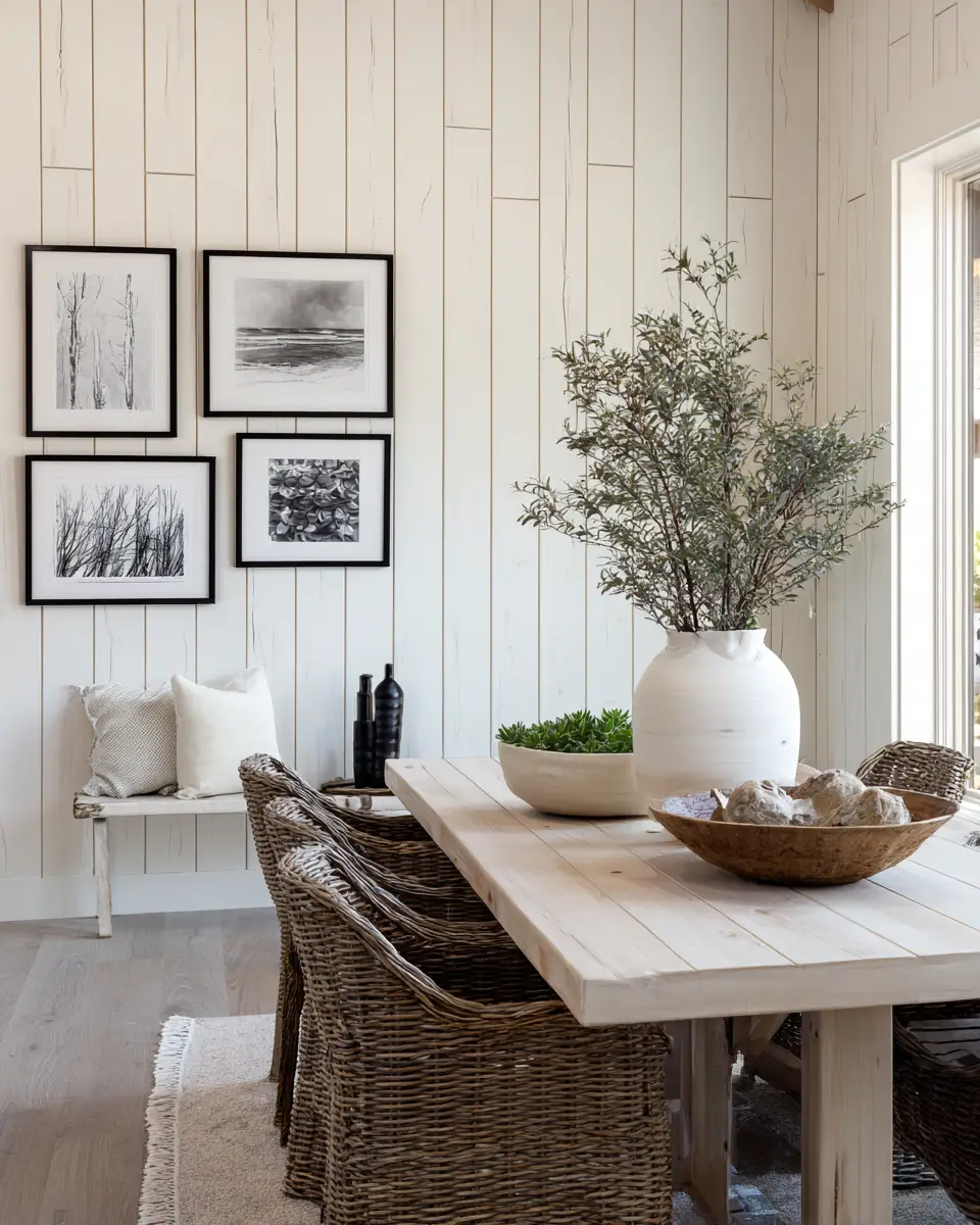 White Rustic Dining Room Decor Ideas