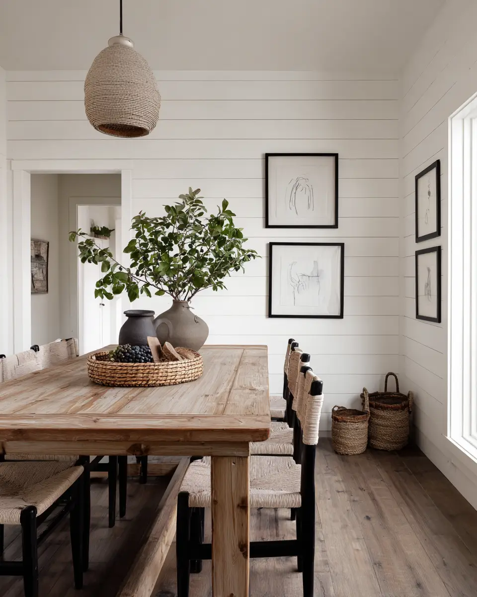 White Rustic Dining Room Decor Ideas