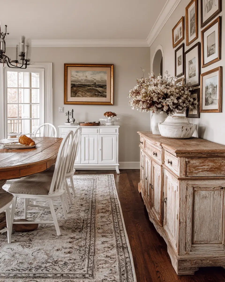 White Rustic Dining Room Decor Ideas