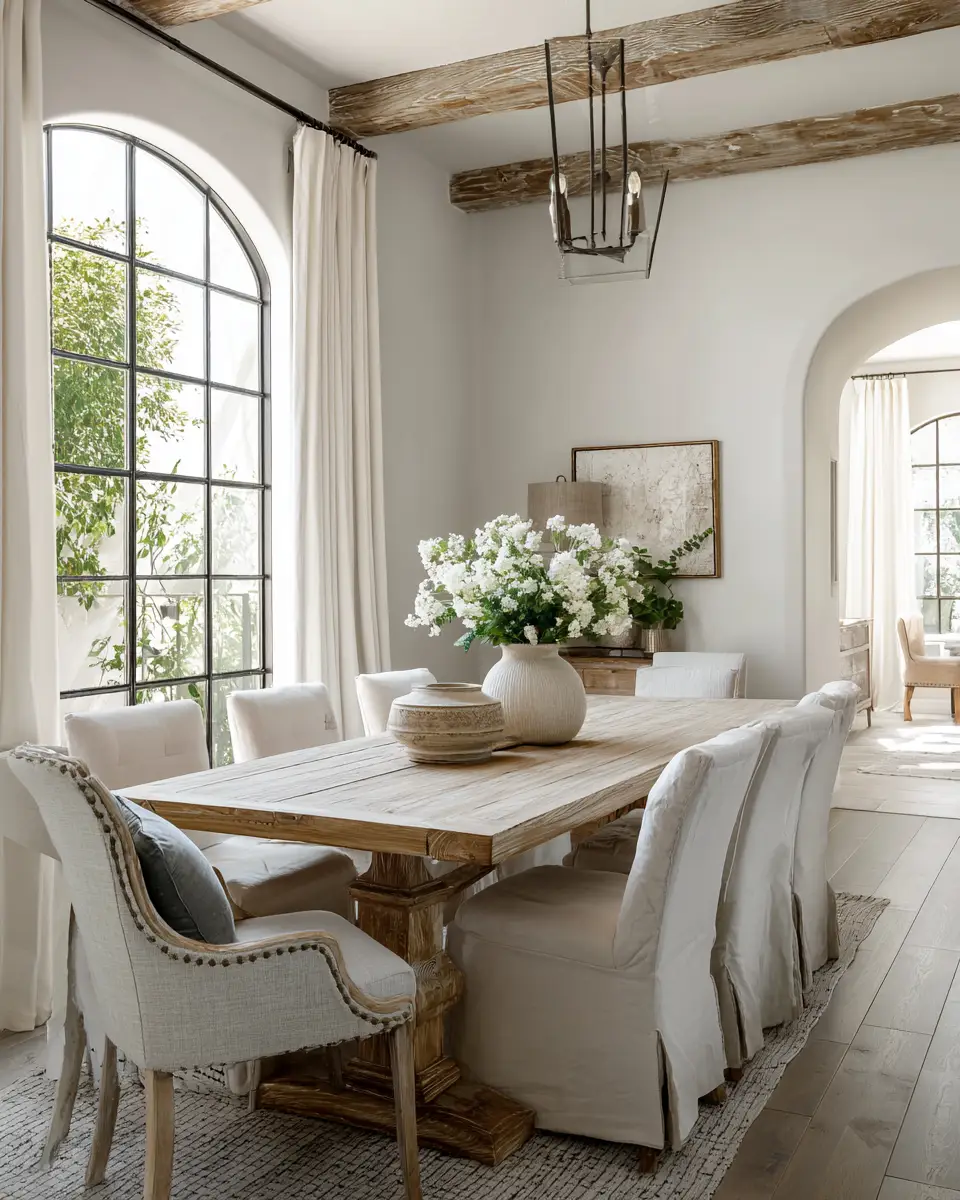 White Rustic Dining Room Decor Ideas