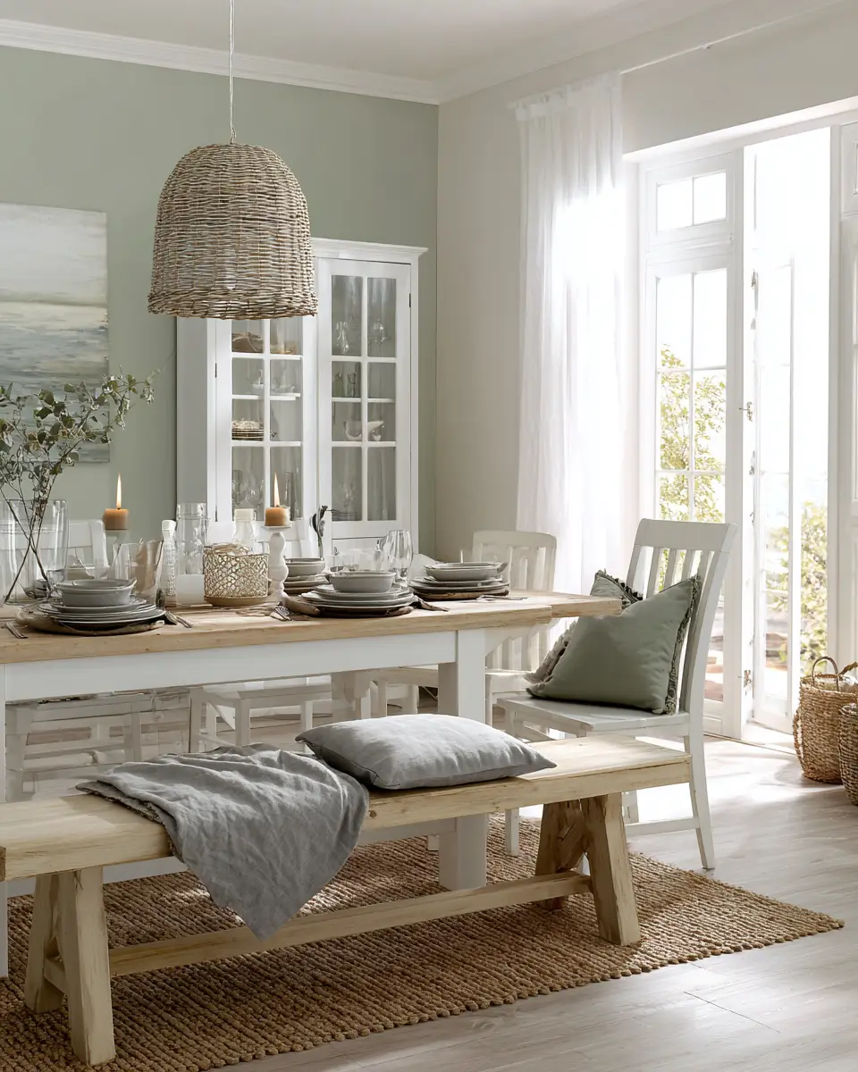White Rustic Dining Room Decor Ideas