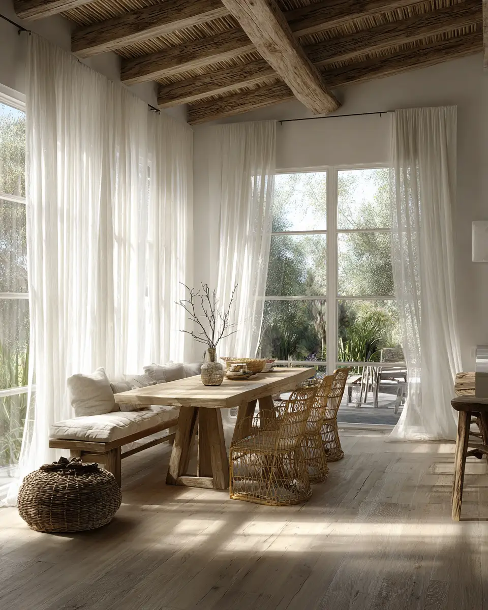 White Rustic Dining Room Decor Ideas