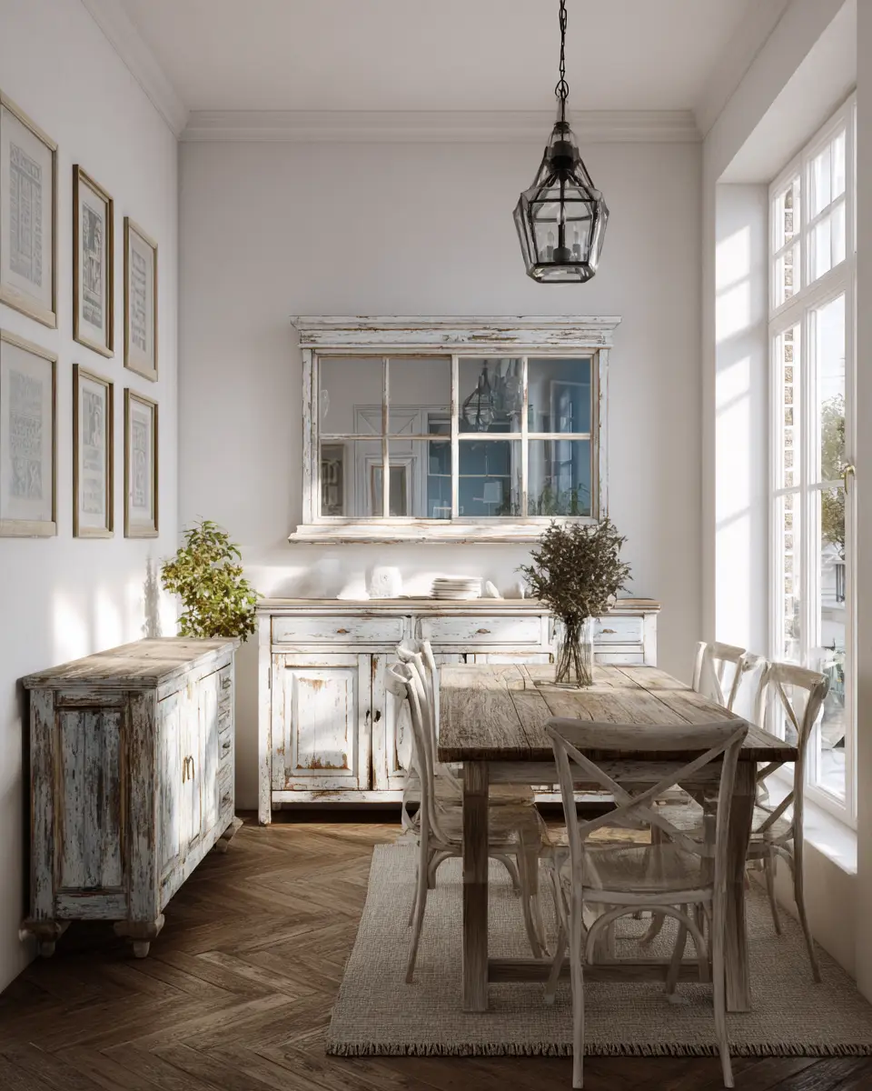White Rustic Dining Room Decor Ideas