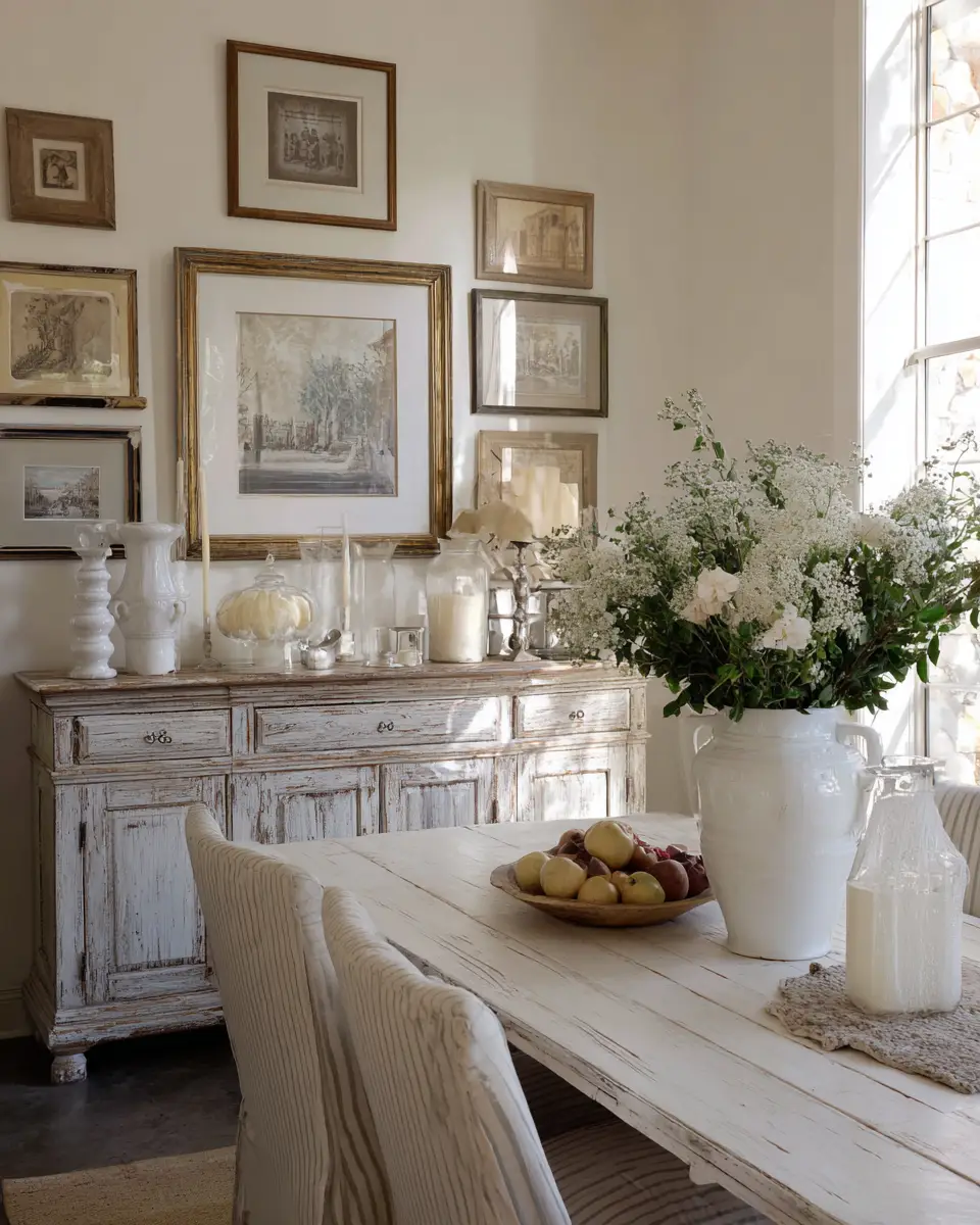 White Rustic Dining Room Decor Ideas