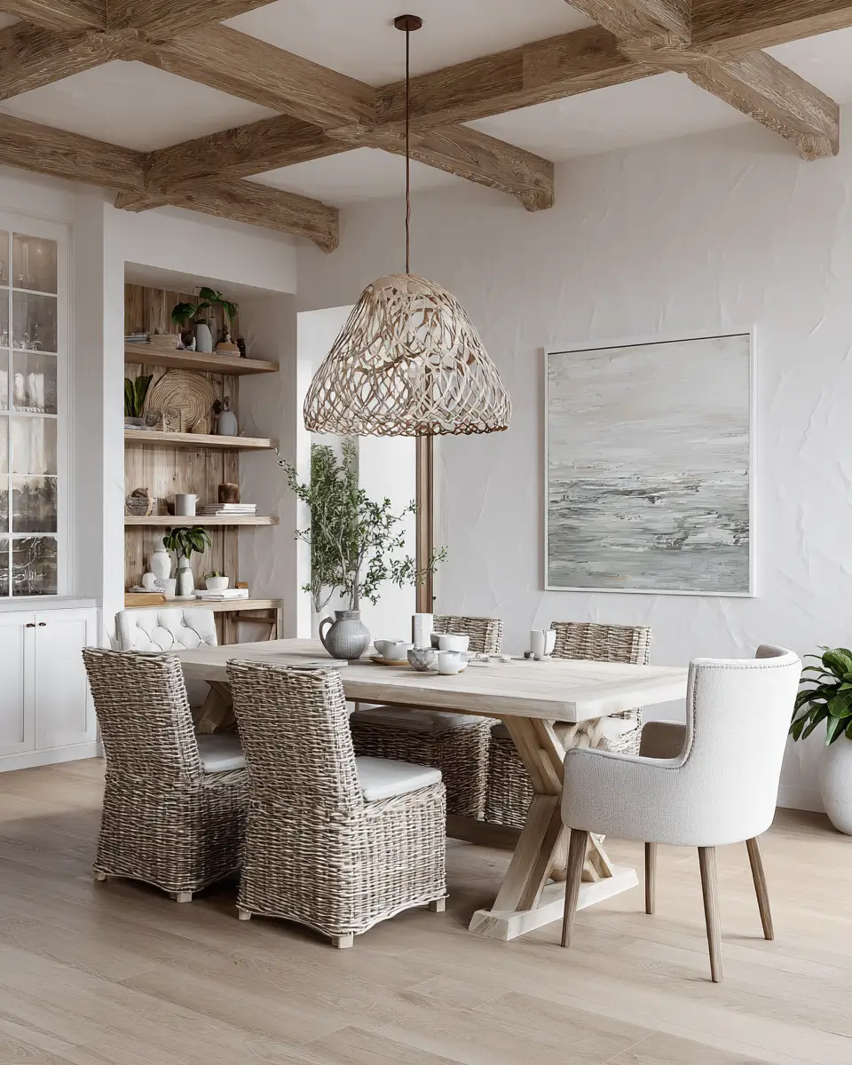 White Rustic Dining Room Decor Ideas
