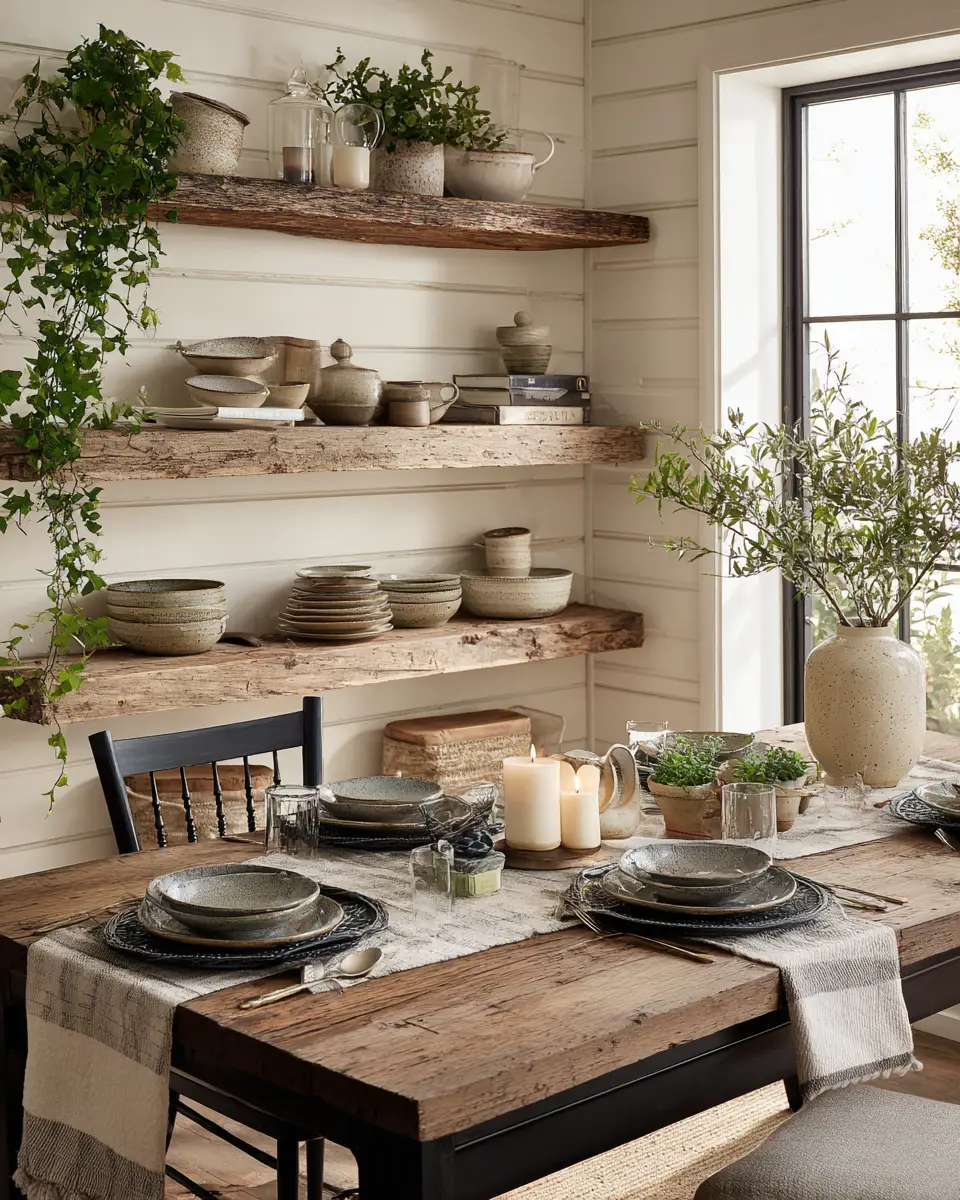 White Rustic Dining Room Decor Ideas