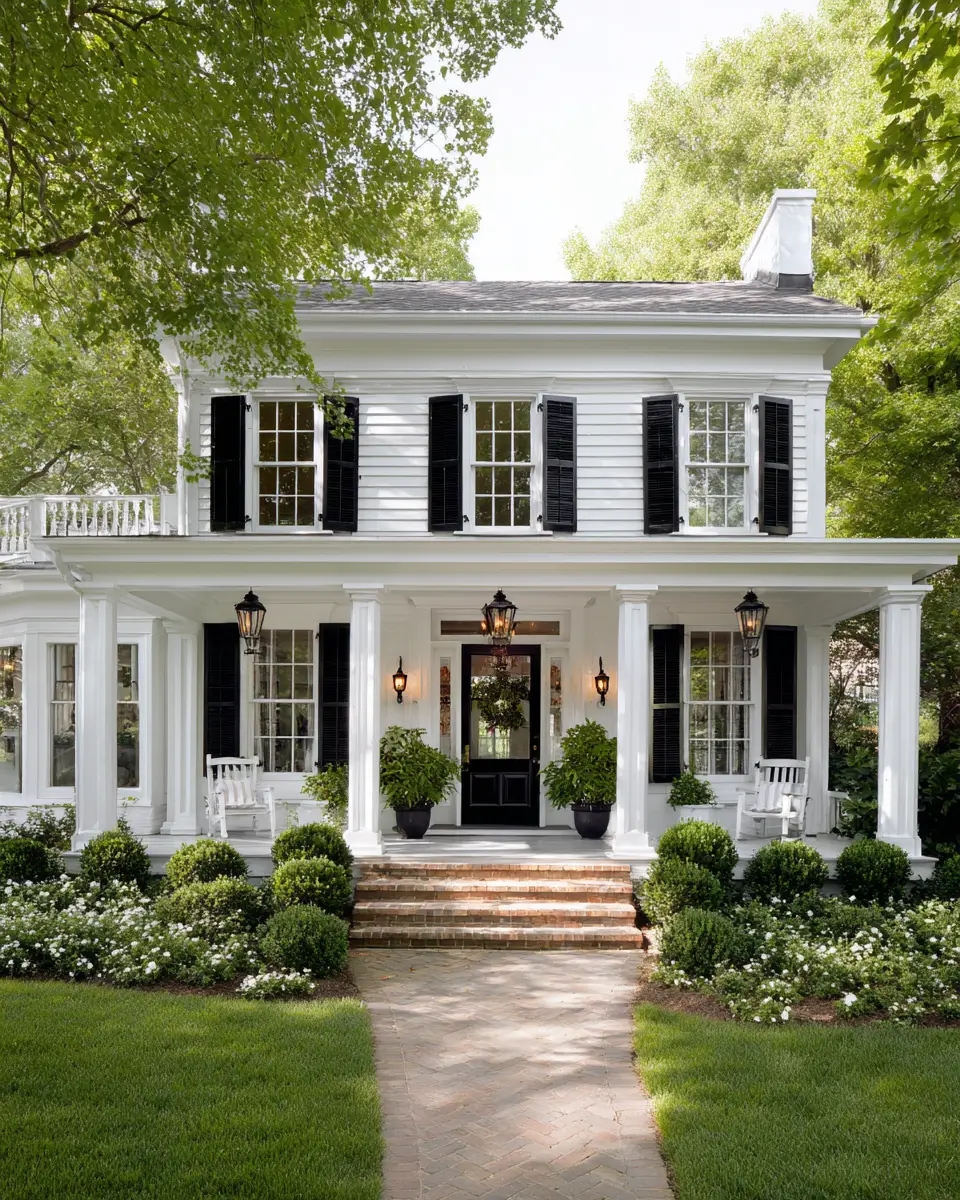 White Traditional Porch Decor Ideas