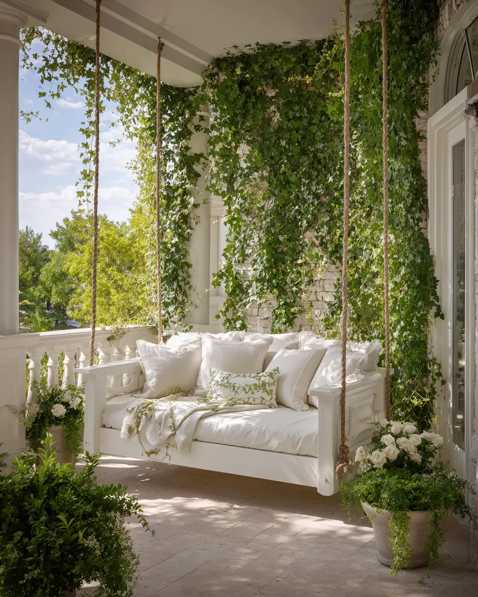 White Traditional Porch Decor Ideas