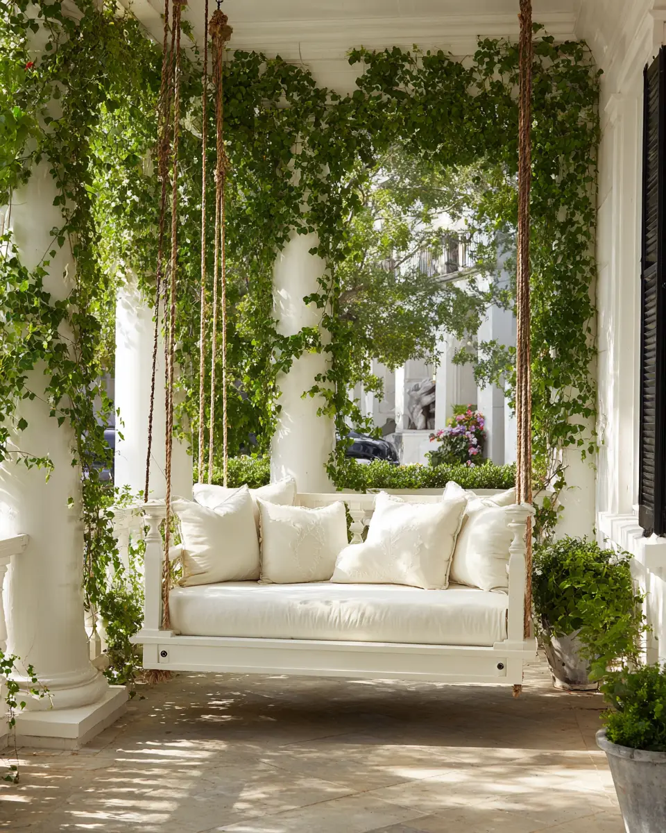White Traditional Porch Decor Ideas