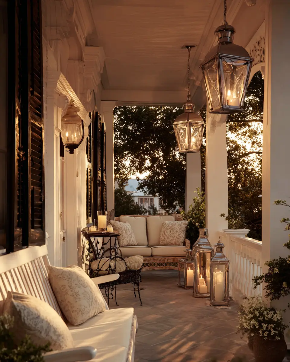 White Traditional Porch Decor Ideas