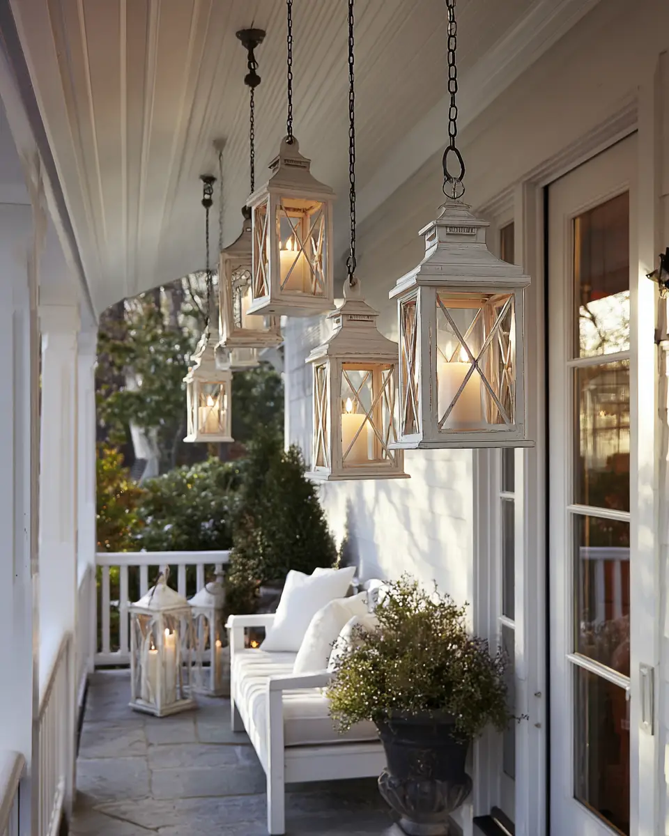 White Traditional Porch Decor Ideas