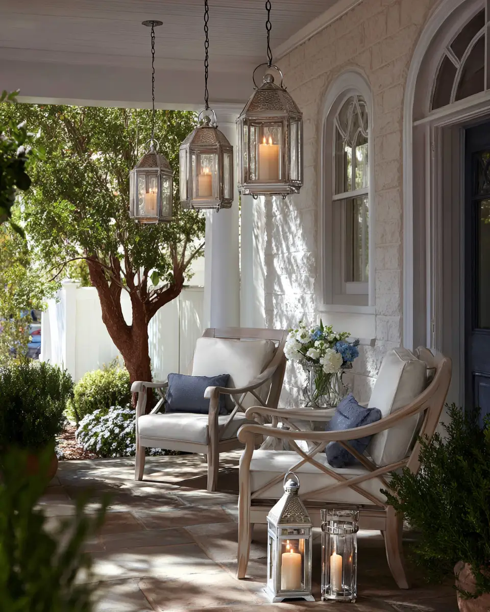 White Traditional Porch Decor Ideas