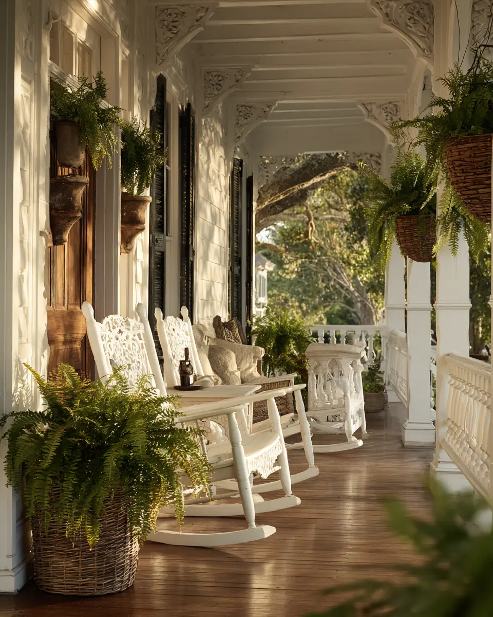 White Traditional Porch Decor Ideas