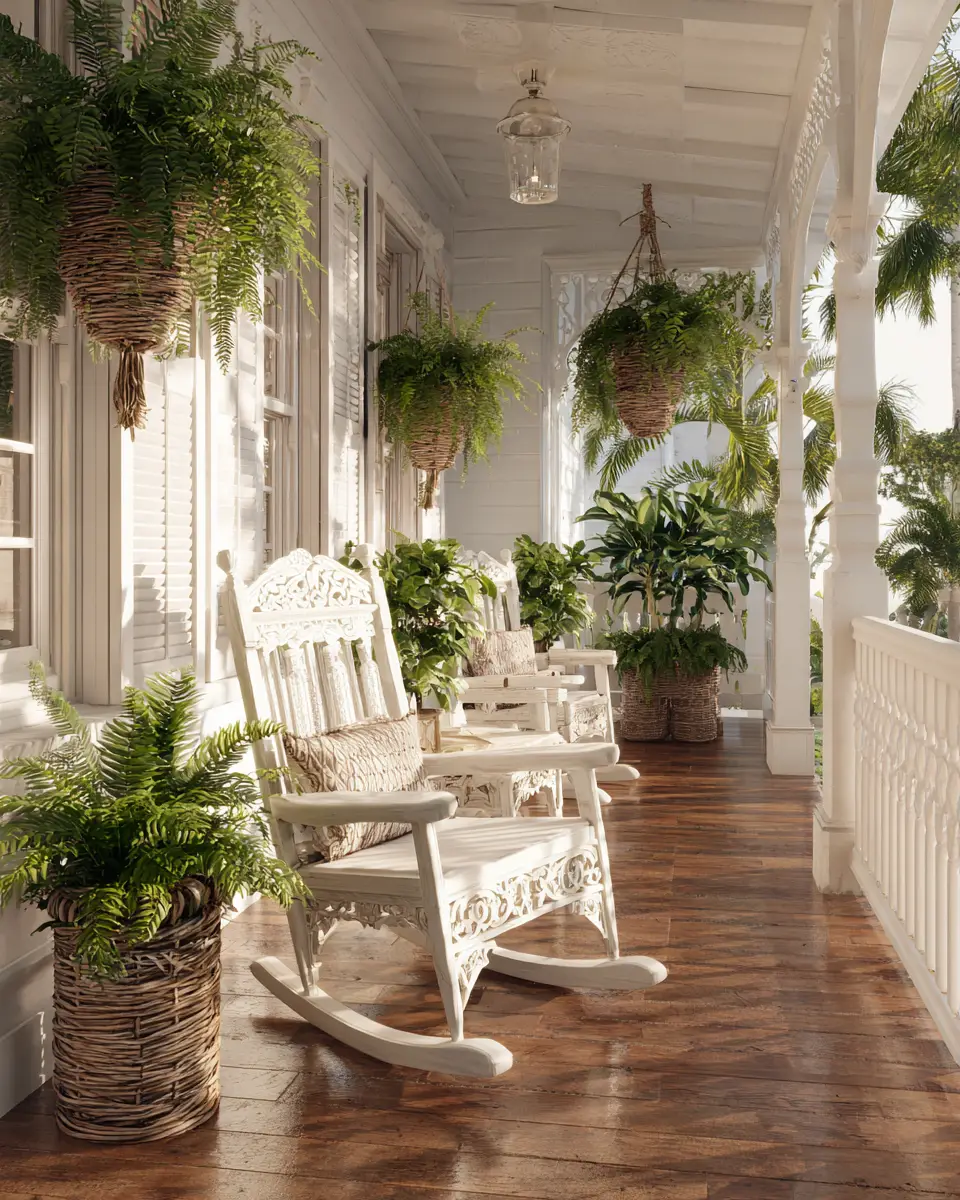 White Traditional Porch Decor Ideas